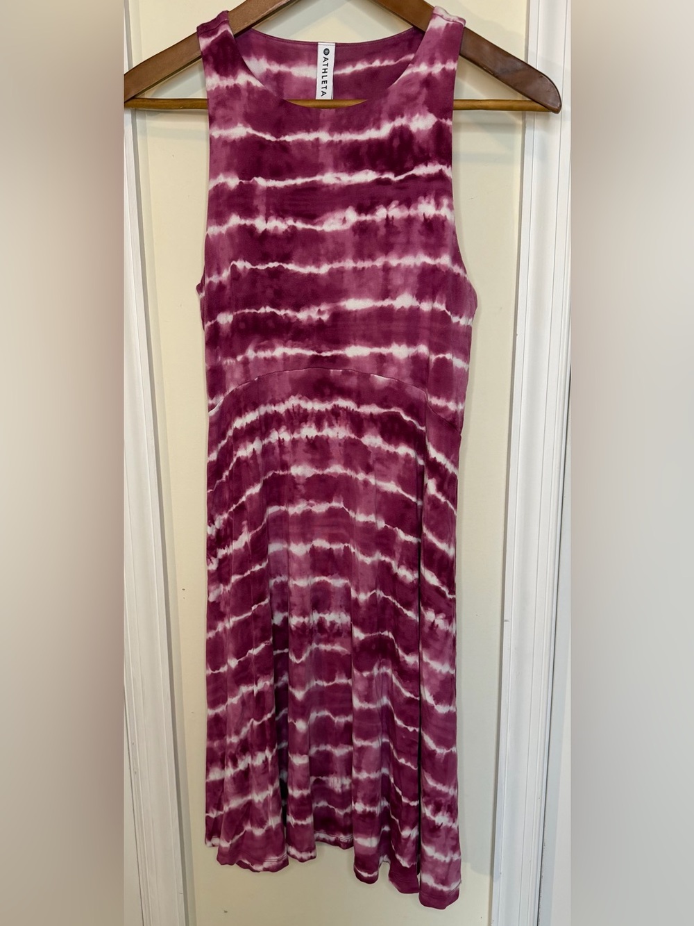 Athleta Plum and White Tie-Dye Dress- so soft!
